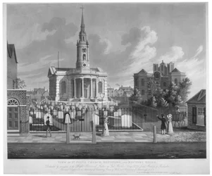 Vista de la Iglesia de San Pablo, Deptford, Londres, 1822