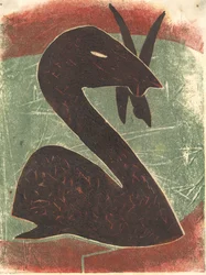 Cisne, 2013 (linograbado)