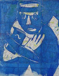 salir de inglaterra, 2004 (linoprint)