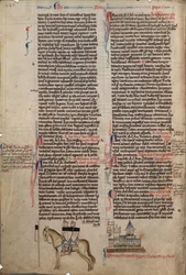 Dos Templarios en un caballo De Chronica maiora I por Matthew Paris, siglo XIII
