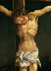 Cristo en la Cruz, detalle del panel central de la Crucifixión del Retablo de Isenheim, c.1512-15 (óleo sobre tabla)