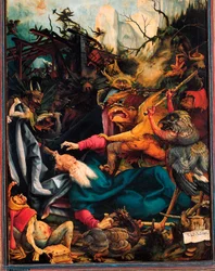 Detalle de la Tentación de San Antonio el Grande, Retablo de Issenheim, c.1512-16 (óleo sobre tabla)