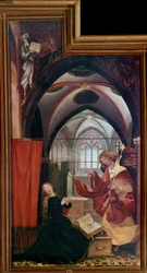 Retablo de Issenheim (o Isenheim): “La Anunciación” Paneles de Mathis Neithardt Gothardt, conocido como Matthias Grünewald (1480-1528) 1512-1516 Colmar, Museo Unterlinden