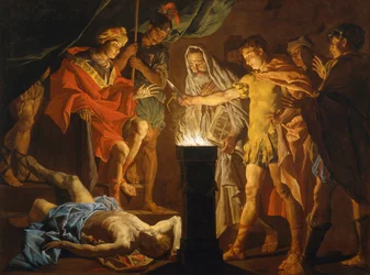 Mucius Scaevola en presencia de Lars Porsenna, hacia 1640 (óleo sobre lienzo)
