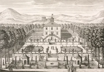 Casa y jardín, 1715