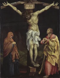 Alemán: Retablo de Tauberbischofsheim, escena: Cristo en la cruz entre María y Juan Retablo de Tauberbischofsheim