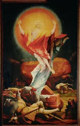 La Resurrección - un panel del Altar de Isenheim (pintura sobre madera de tilo)
