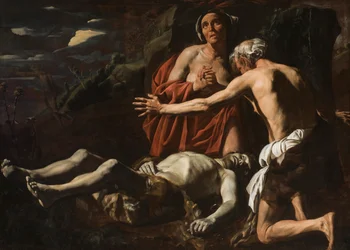 Adán y Eva lamentan la muerte de Abel, 1632-1635