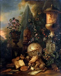 Vanitas. Naturaleza muerta con un jarrón, siglo XVII o principios del XVIII
