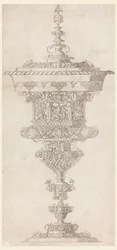 Copa de pie con tapa, de "Novum opus cratero graphicum..."