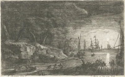 Paisaje marino a la luz de la luna