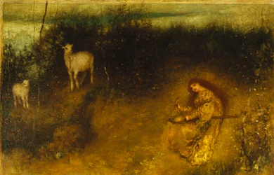 Una niña con cabras, 1875