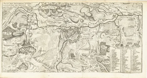 Beleg van Ath, 1706 Plano del entorno de Ath asediado por las tropas de los aliados y tomado el 2 de octubre de 1706 (título sobre objeto)