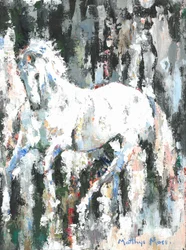 El caballo blanco vivaz