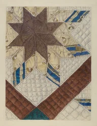Colcha de retazos de estrella doble, c. 1939