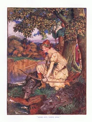 Sal, ciervo blanco, ilustración de Los Cuentos de Hadas de Lady Ann, 1914