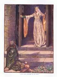 Encuentra tu recompensa en mi amor, ilustración de Los Cuentos de Hadas de Lady Ann, 1914