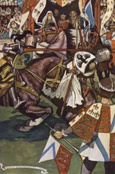 Ilustración para Ivanhoe de Sir Walter Scott (litografía en color)