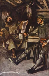 Ilustración para Ivanhoe de Sir Walter Scott (litografía en color)