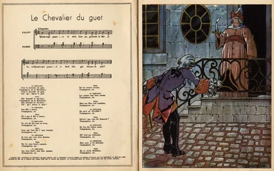 El caballero del reloj. canción infantil (grabado)
