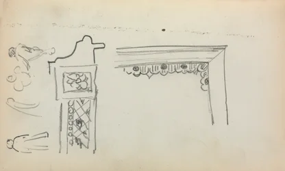 Cuaderno de bocetos italiano: Detalles arquitectónicos y figuras página 199, 1898-1899