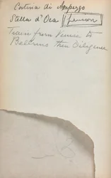 Cuaderno de bocetos italiano: Página de notas 3, 1898-1899