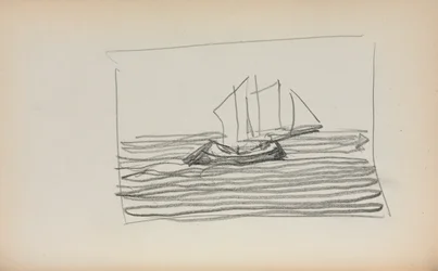 Cuaderno de bocetos italiano: Página del velero 75, 1898-1899