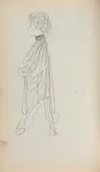 Cuaderno italiano: Mujer de pie de perfil, página 51, 1898-1899