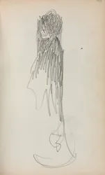 Cuaderno de bocetos italiano: Mujer de pie de perfil página 48, 1898-1899