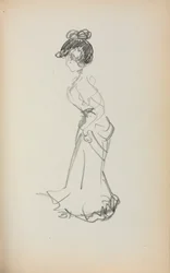 Cuaderno de bocetos italiano: Mujer de pie página 167, 1898-1899