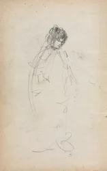 Cuaderno de bocetos italiano: Mujer de pie página 1, 1898-1899