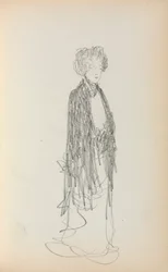Cuaderno de bocetos italiano: Mujer de pie página 213, 1898-1899