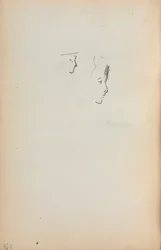 Cuaderno de bocetos italiano: Dos perfiles página 258, 1898-1899