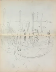 Cuaderno de bocetos italiano: Vista del puerto veneciano página 37 y 38