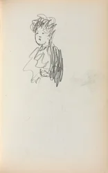 Cuaderno de bocetos italiano: Mujer, busto página 127, 1898-1899