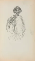 Cuaderno de bocetos italiano: Mujer, longitud de la cintura página 217, 1898-1899