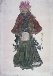 La Capa Roja, c.1900 (monotipo sobre papel)