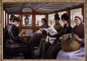 Pasajeros en un ómnibus, c.1900 (pintura)
