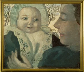 Bernadette y su madre (pintura sobre lienzo)