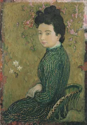 Eva Meurier en un vestido verde, 1891