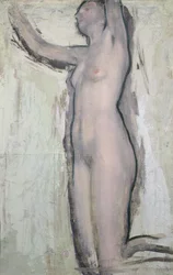 Desnudo de rodillas