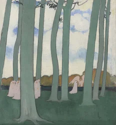 Paisaje con árboles verdes o hayas en Kerduel, 1893