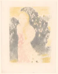 Chica delante de un arbusto en flor
Les crépuscules ont une douceur (título en el objeto)
Representaciones del amor (título de la serie)
Amour (título de la serie)