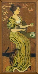 Retrato de Madame Ranson con el gato circa 1892