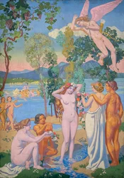 La historia de Psique, Panel I. Eros es golpeado por la belleza de Psique