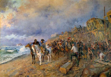 El Primer Cónsul Napoleón Bonaparte visita el arsenal de Boulogne