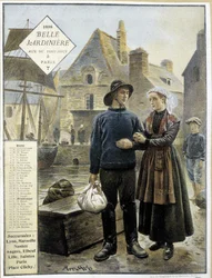 La partida de los pescadores bretones hacia Terranova - calendario de tienda "La Belle Jardinière"