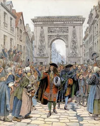 En la Puerta de Saint-Denis en París, el mariscal de Boufflers (Louis François de Boufflers)