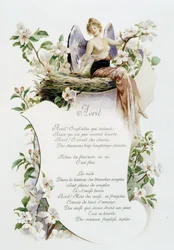 Avril “La Chanson du mois” por Jérôme Doucet, ilustración - Maurice Leloir, ed. Reims 1904. L. Michaud