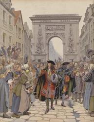 Boufflers durante el invierno de 1709, calmando un disturbio
